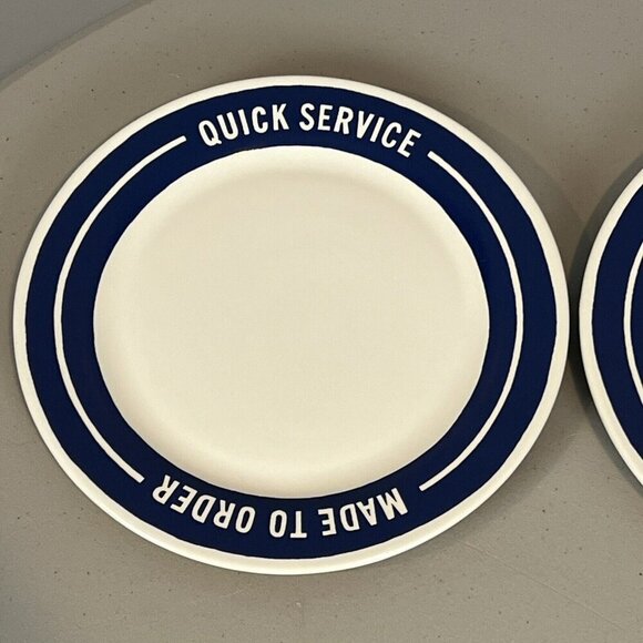 2 Kate Spade Lenox Orders Up MADE TO ORDER Plate Salad Plate 8.5" Blue Retro - Picture 3 of 8